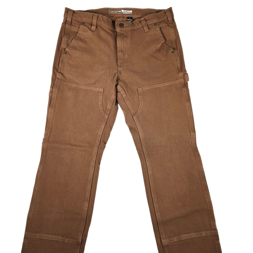Carhartt Rugged Flex Relaxed Double Front Pants Brown Woman's Size 10 Tall New